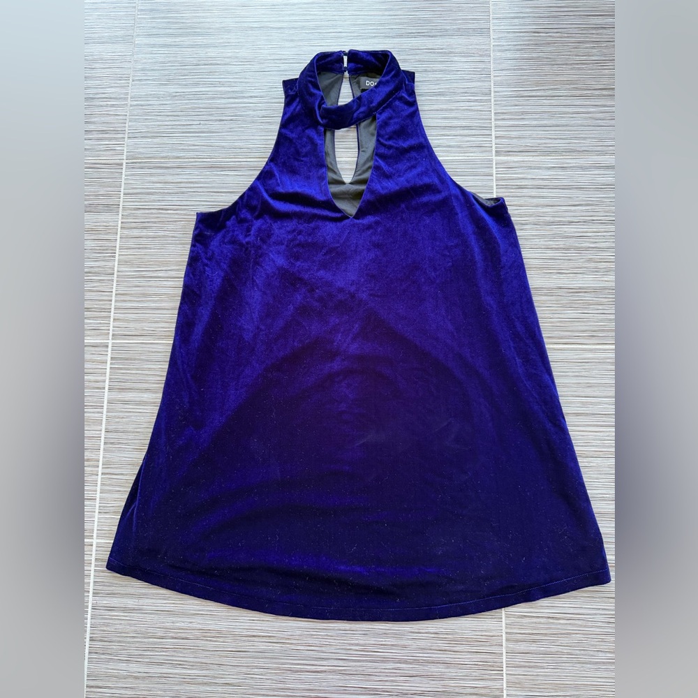Elegant Purple Sleeveless Velvet Dress size large NWOT